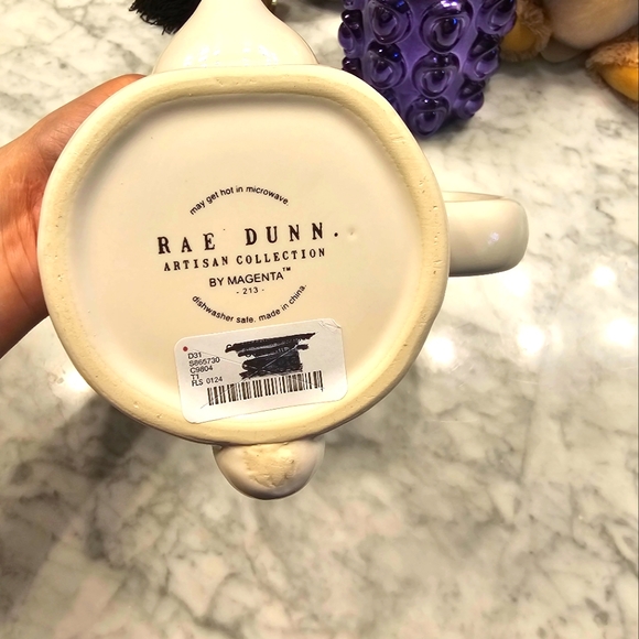 NWT RAE DUNN DINING EASTER BUNNY HOP TO IT WHITE, PINK CERAMIC MUG - Picture 6 of 12